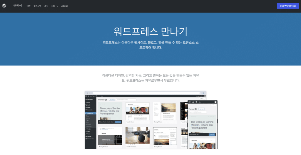 무한한 확장성을 고려한다면 워드프레스 (WordPress)